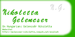 nikoletta gelencser business card